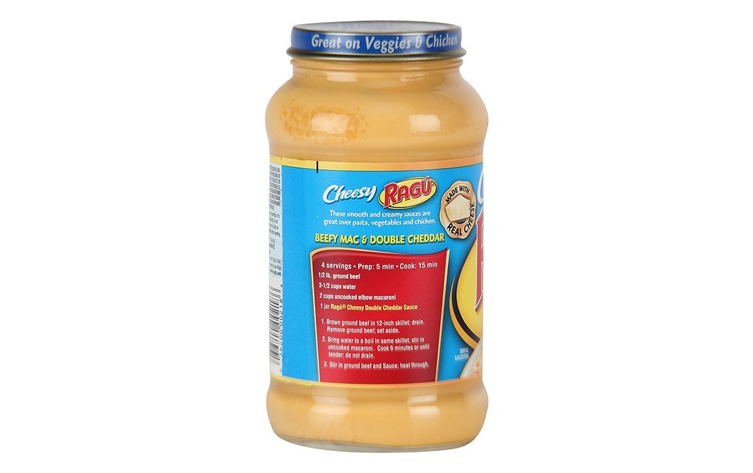 Ragu Cheesy Double Cheddar Sauce   Glass Jar  453 grams